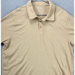 Christian Lacroix Shirt Adult XL Tan 100% Pima Cotton Polo Casual Rugby Mens